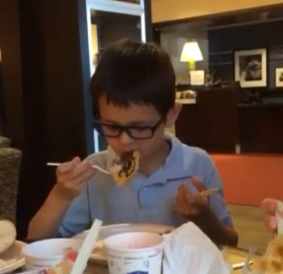 Stuffing His Face
